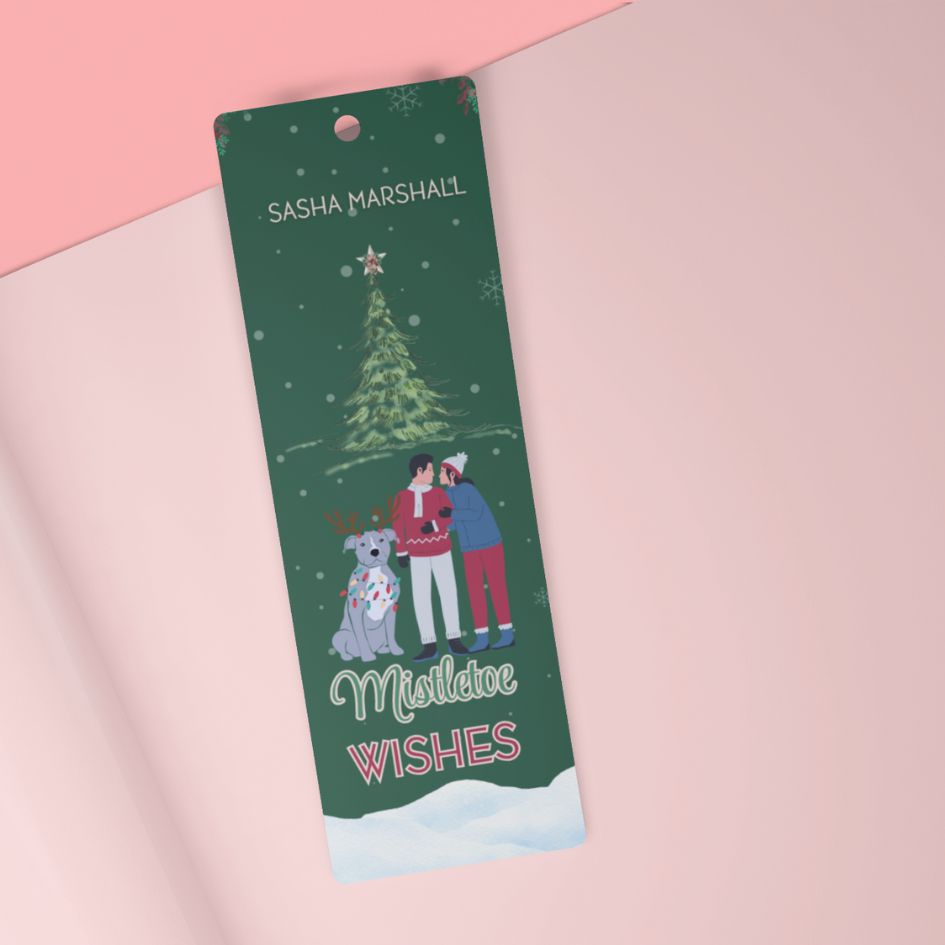Mistletoe Wishes Green Cover Bookmark