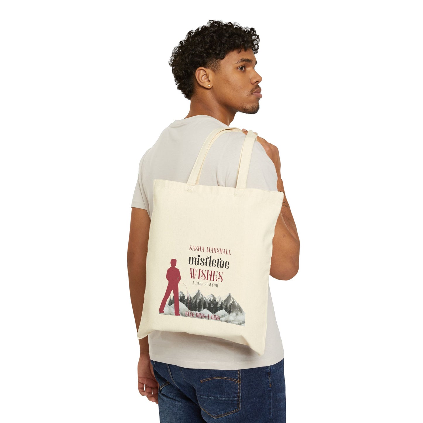 Mistletoe Wishes Cotton Canvas Tote Bag
