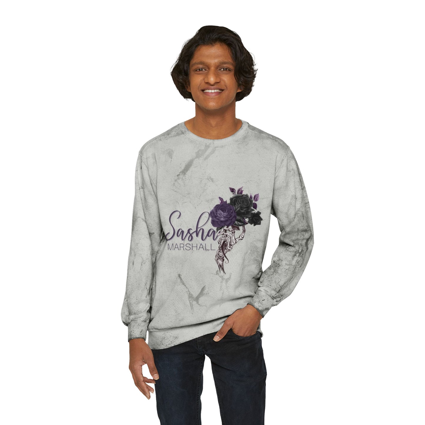 Sasha Marshall Logo Unisex Color Blast Crewneck Sweatshirt