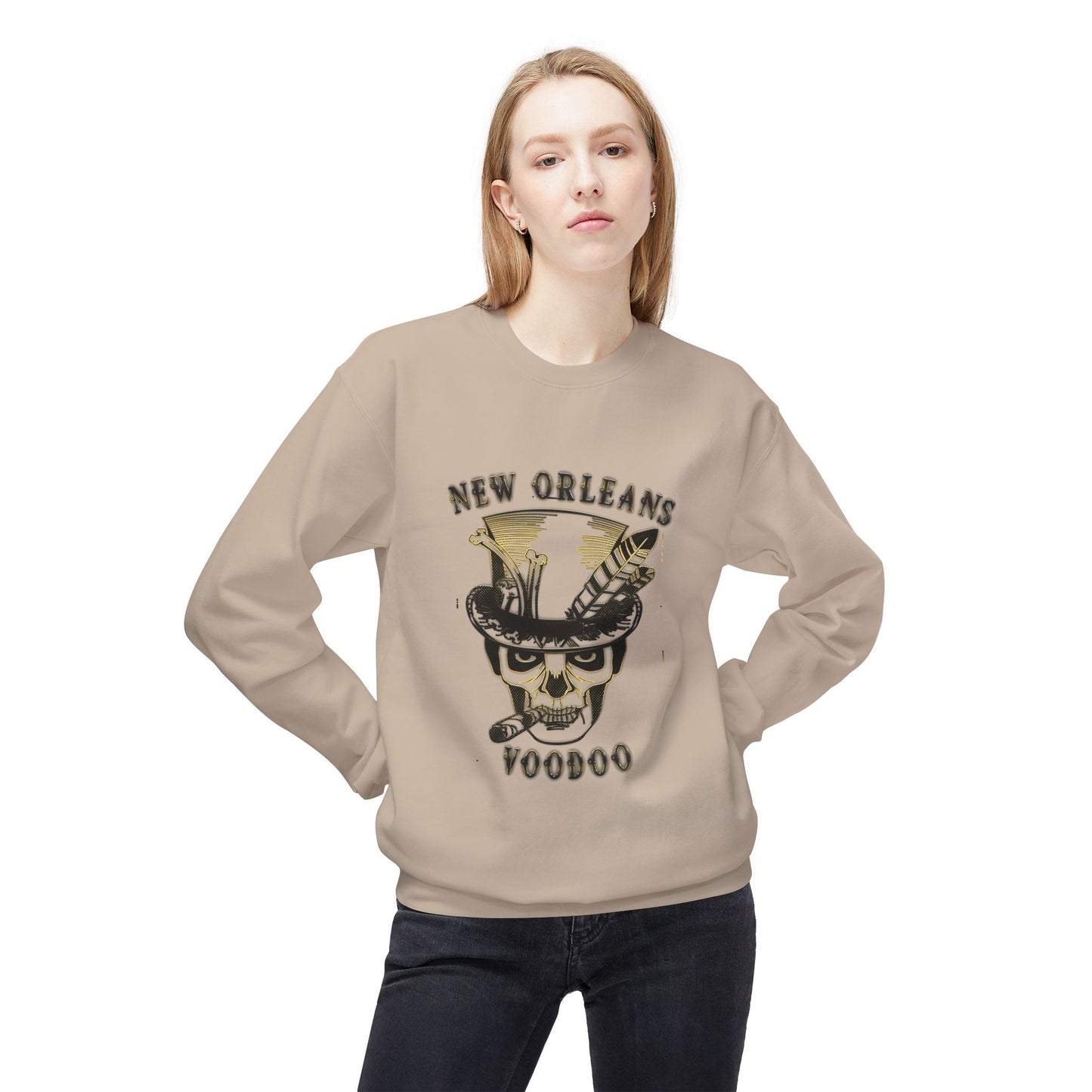 New Orleans Voodoo Unisex Midweight Softstyle Fleece Crewneck Sweatshirt