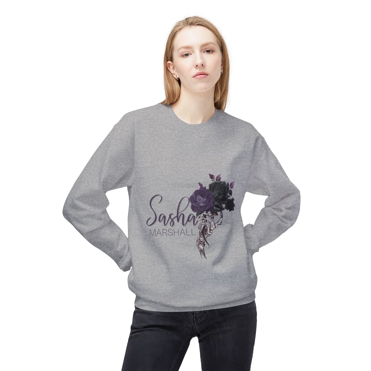 Sasha Marshall Logo Unisex Midweight Softstyle Fleece Crewneck Sweatshirt