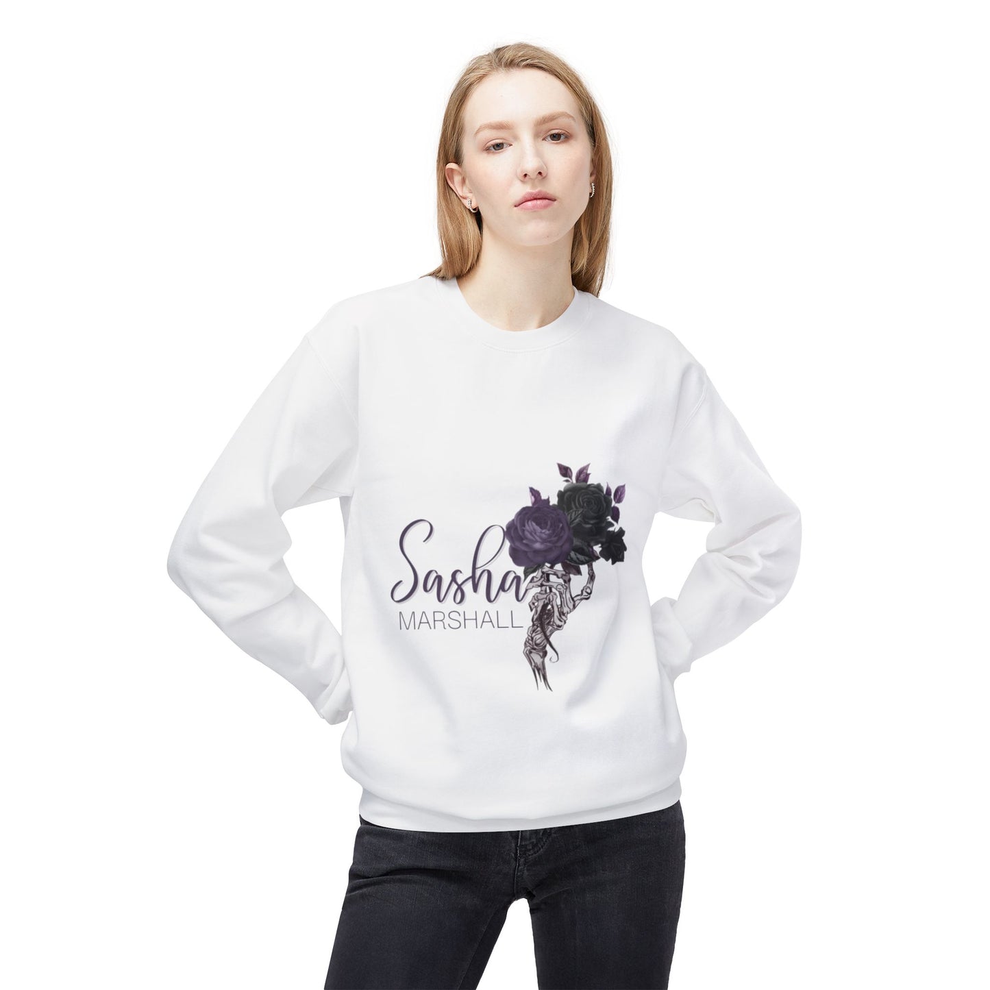 Sasha Marshall Logo Unisex Midweight Softstyle Fleece Crewneck Sweatshirt
