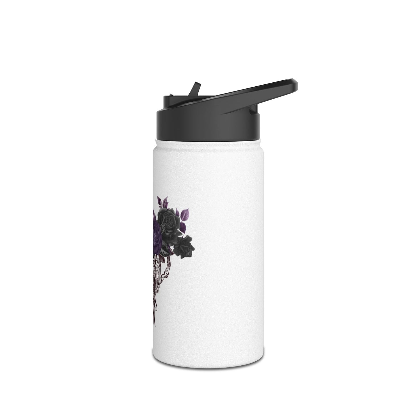 Sasha Marshall Logo Stainless Steel Water Bottle, Standard Lid