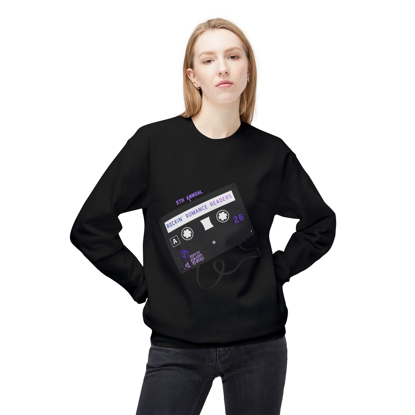 Rockin’ Romance Readers Unisex Midweight Softstyle Fleece Crewneck Sweatshirt