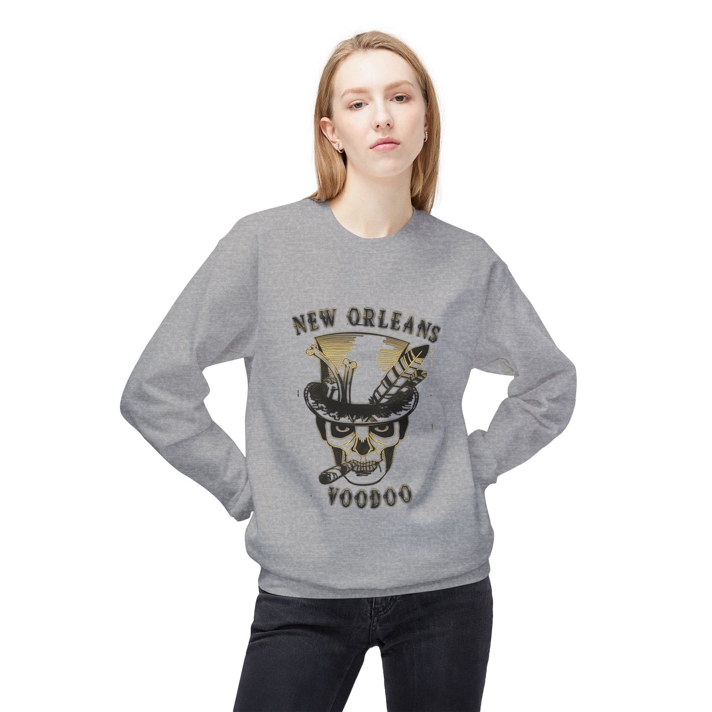 New Orleans Voodoo Unisex Midweight Softstyle Fleece Crewneck Sweatshirt