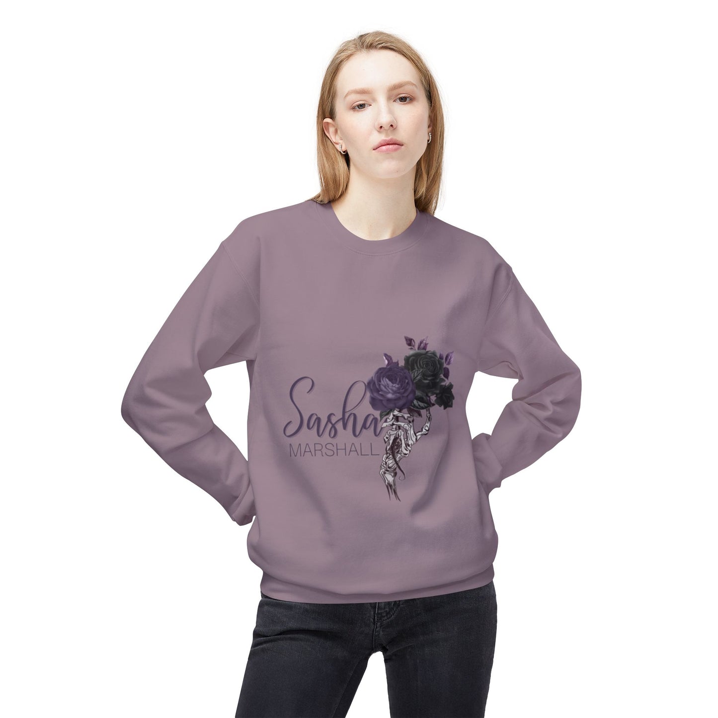 Sasha Marshall Logo Unisex Midweight Softstyle Fleece Crewneck Sweatshirt