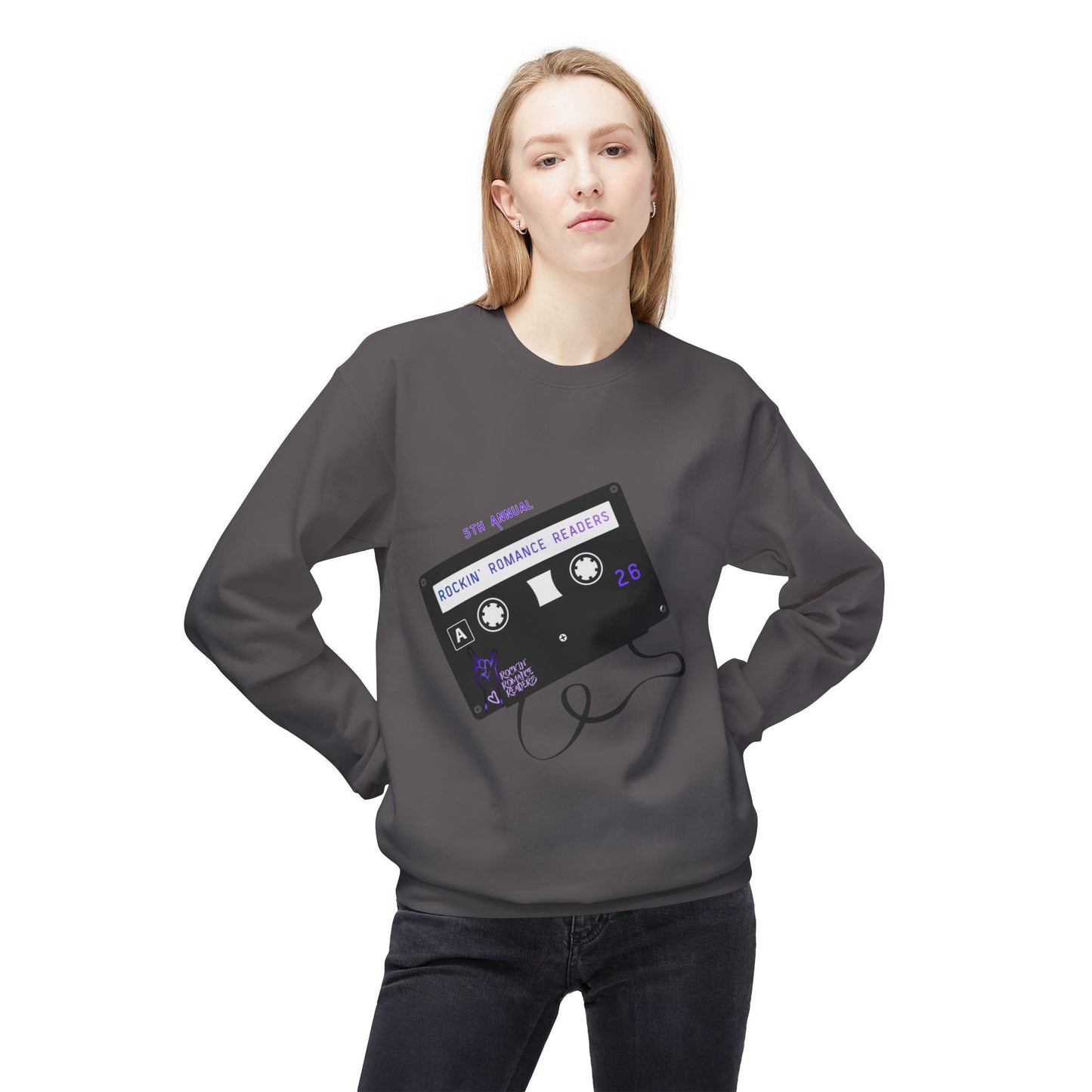 Rockin’ Romance Readers Unisex Midweight Softstyle Fleece Crewneck Sweatshirt